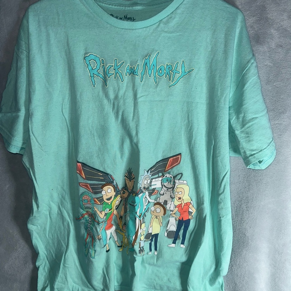 Green Short Sleeve Tee with Whimsical Illustration